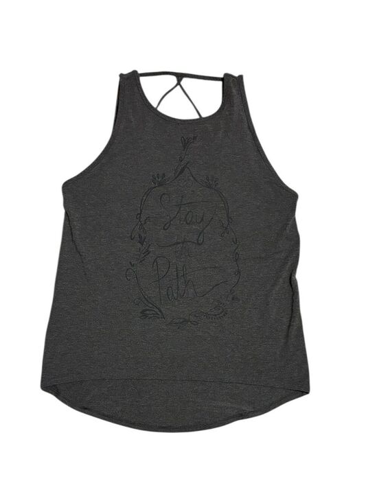 CALIA by Carrie Underwood Tops - CALIA by Carrie Underwood Loop Back Graphic Tank “Stay the Path” Gray Size L New